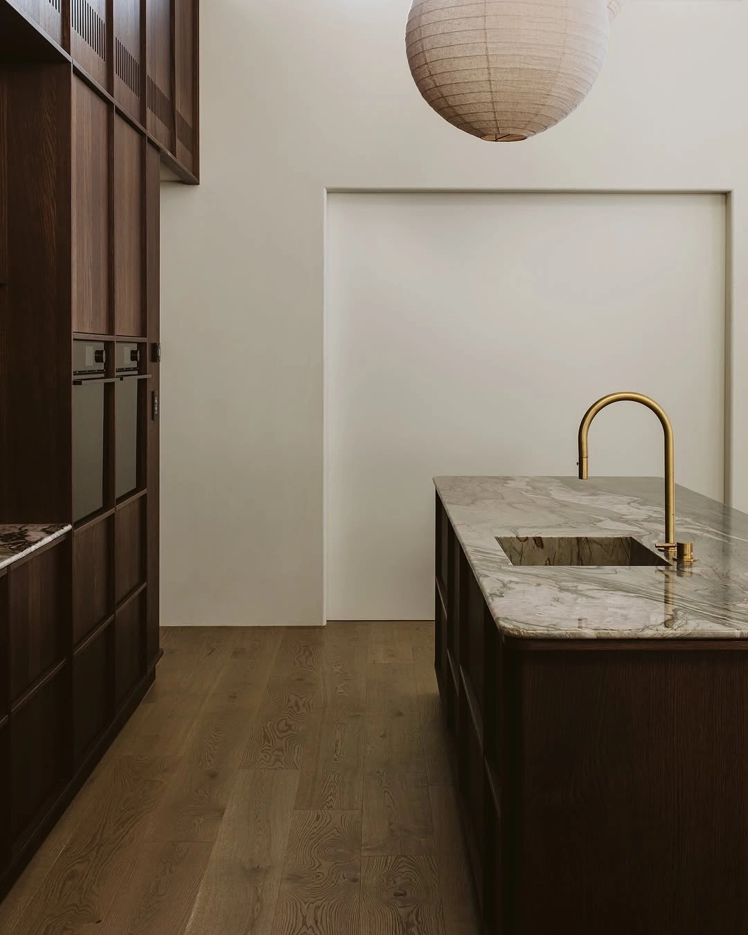 Dark Oak Island with Brass Faucet